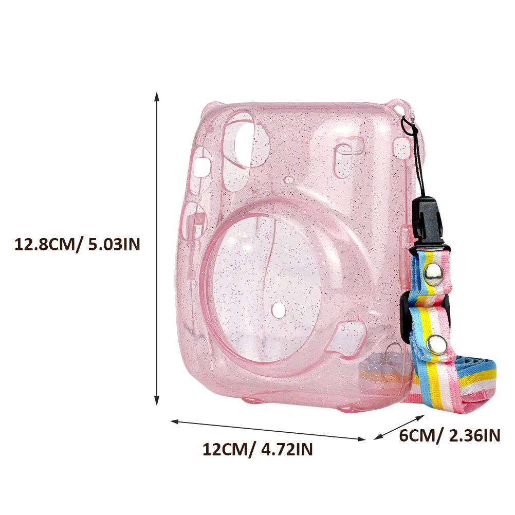 1 ชิ้น ฝาครอบกล้องกันรอยขีดข่วนแบบใส กระเป๋าพีวีซีทันสมัยสำหรับมินิ 11 ป้องกันฝุ่นละอองและน้ำกระเซ็น กระเป๋ากล้องสีชมพูสำหรับมินิ 11