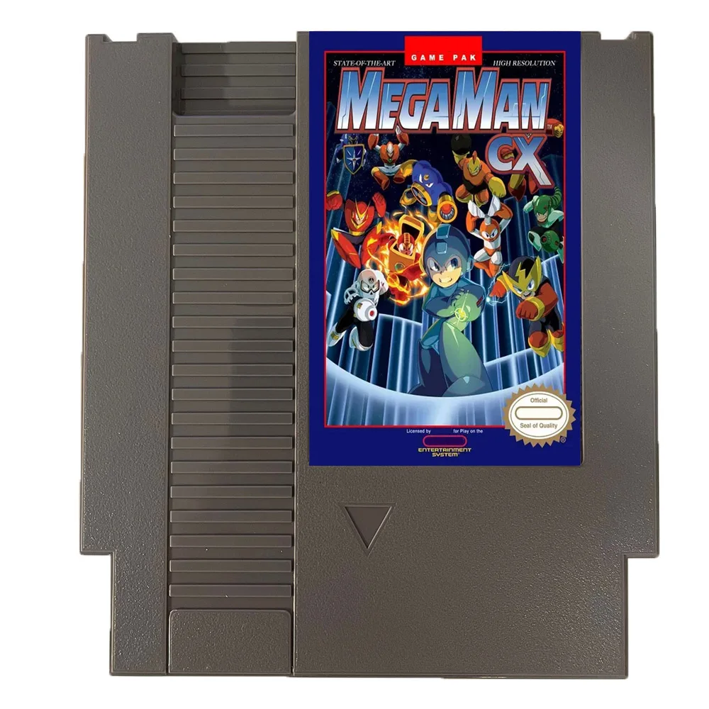 Megaman CX NES Rom Hack - 8 بت 72 دبابيس بطاقة الألعاب PAl وNTSC USA نسخة لعبة خرطوشة لوحدة التحكم NES الكلاسيكية - اللغة الإنجليزية