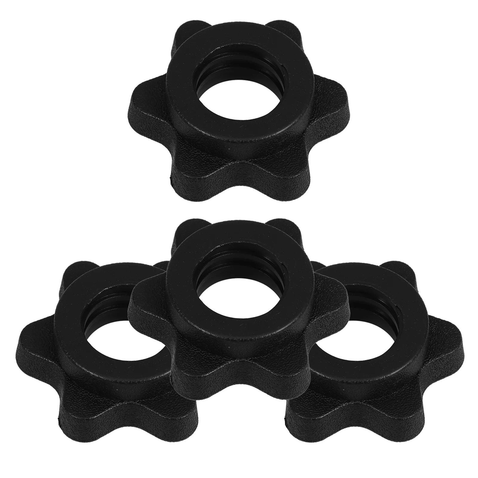 4 Pcs Fitness Equipment Hex Nuts Dumbells Dumbbell Self-locking Plastic Barbell