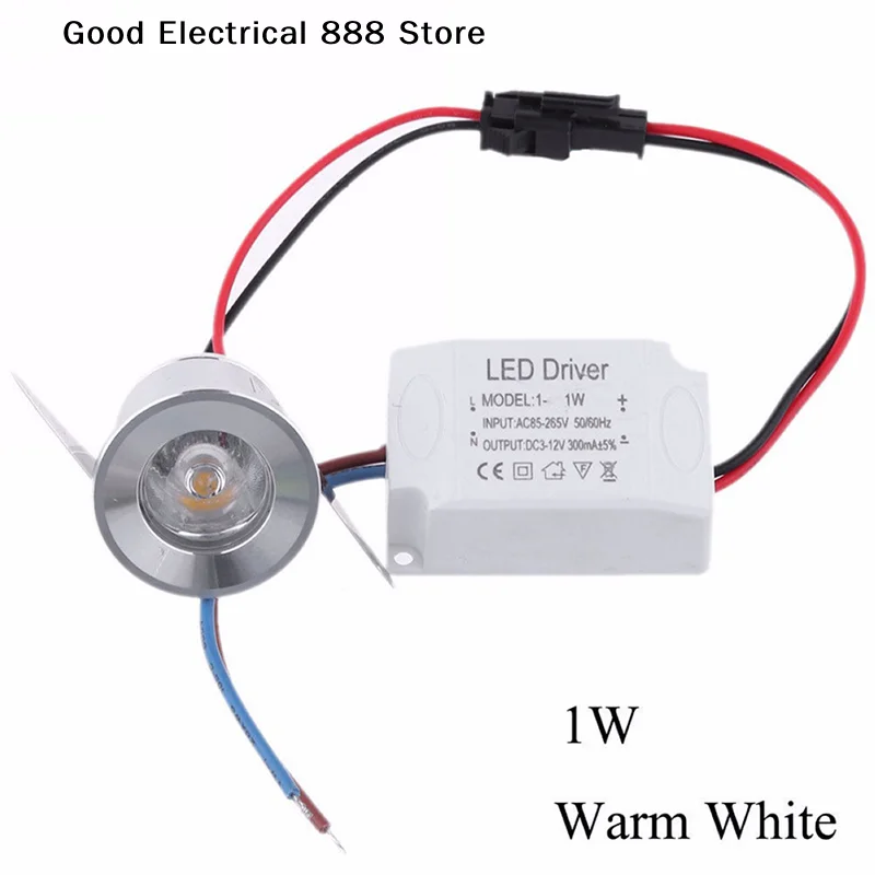 【G】1W Mini LED Spotlight 220V Dimmable Cutout Recessed Downlight Ceiling Lamp Showcase Display Lighting