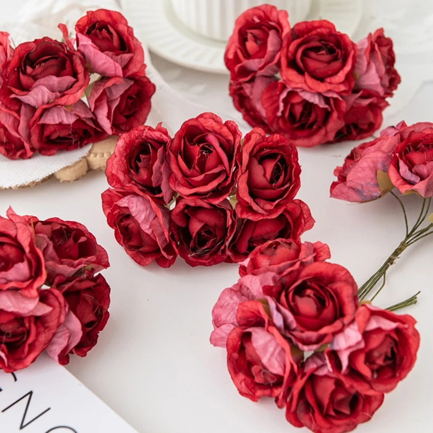 

Artificial Flowers Fake Roses Bouquets Home Room Decoration Wreath Floral Arrangement Wedding Bridal DIY Colorful Vase Ornaments