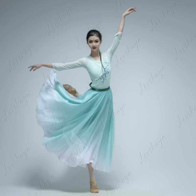 

Classical Dance Performance Costume - Tang Dynasty Style Wide Skirt Set