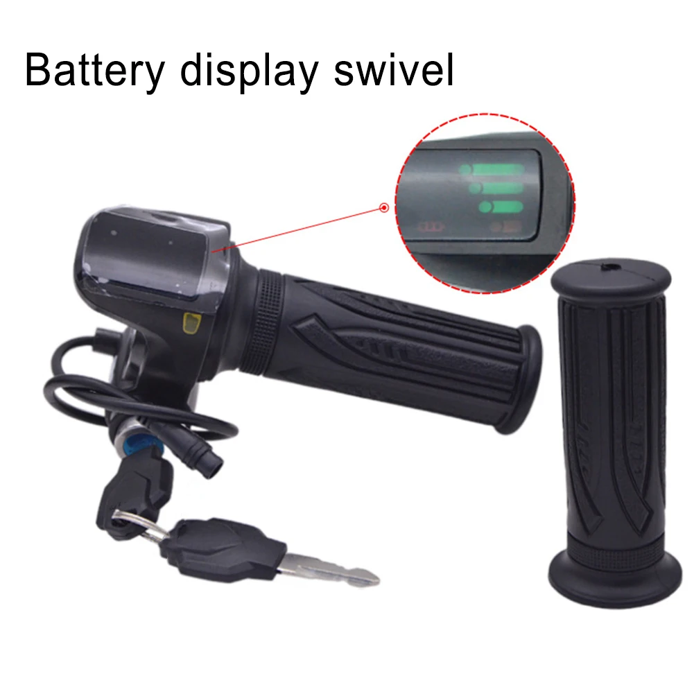 

Electric Bicycle Throttle Grip 48V Display Screen Waterproof Head Turn Handlebar With/without Keys E-Scooter Grips Accessories