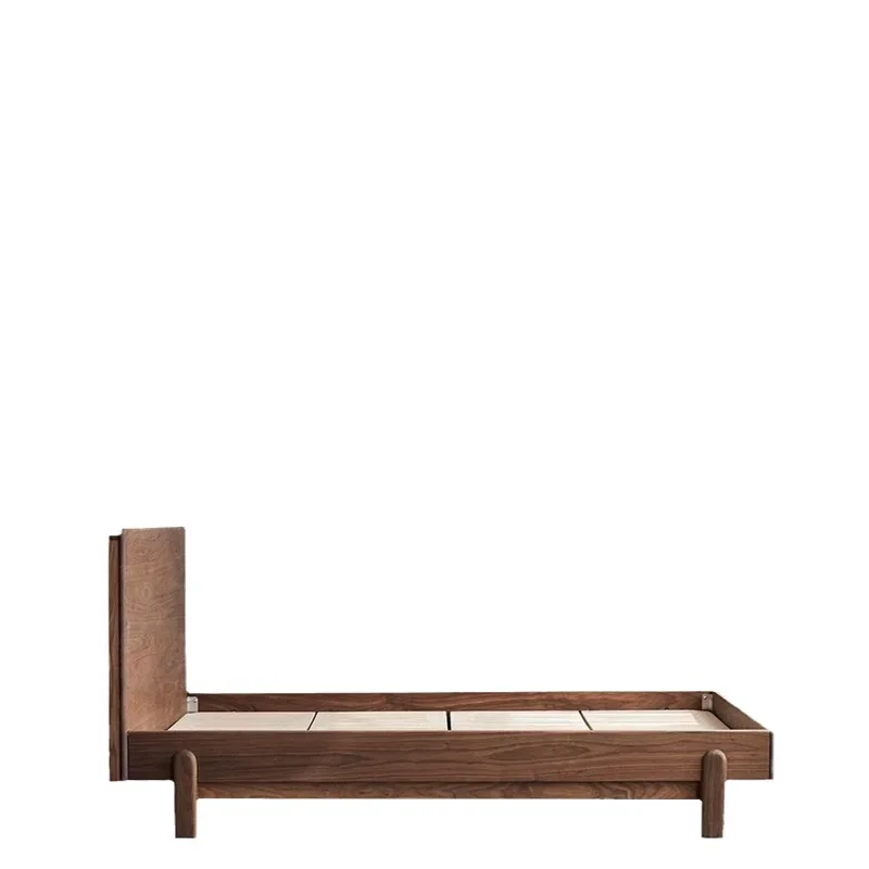 

Nordic simple all-solid wood bed, black walnut log bedroom, double bed 1.5 meters 1.8 meters