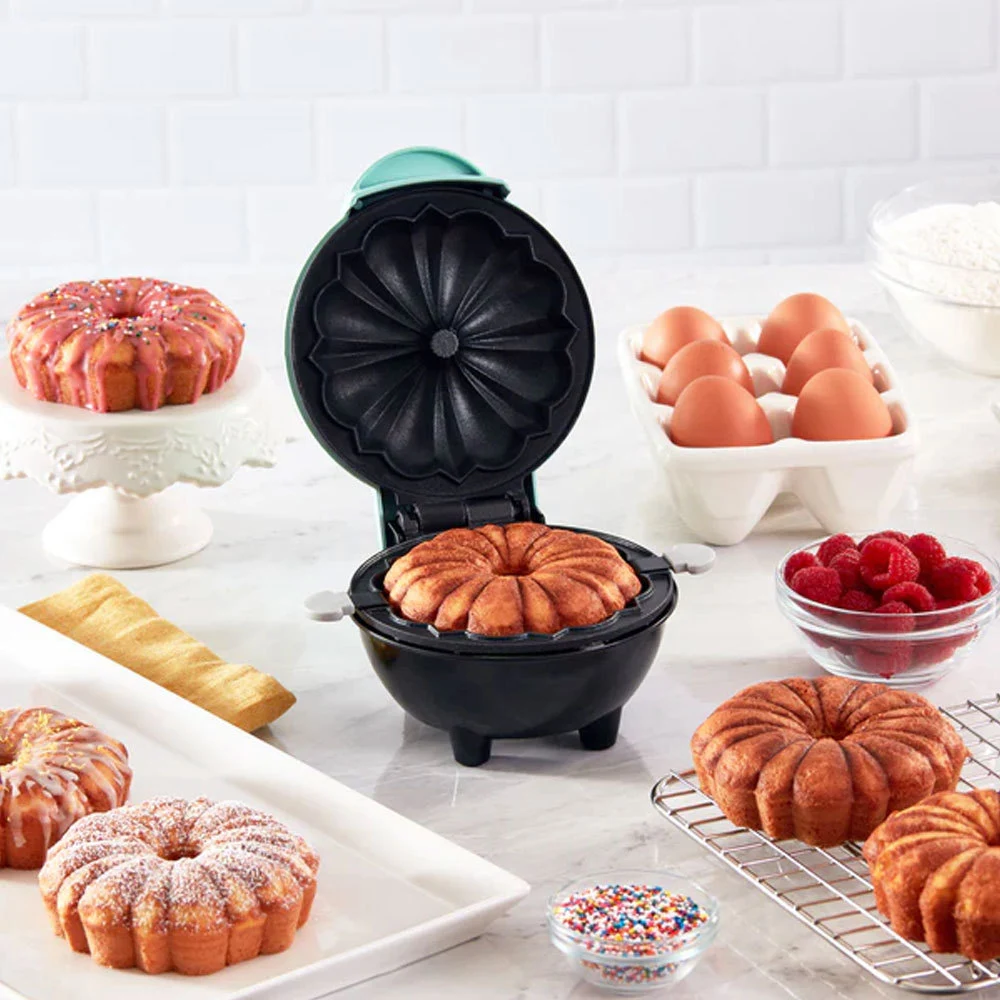 MINI BUNDT MAKER przenośna mini maszyna do robienia ciast Śniadanie elektryczna blacha do pieczenia do użytku domowego