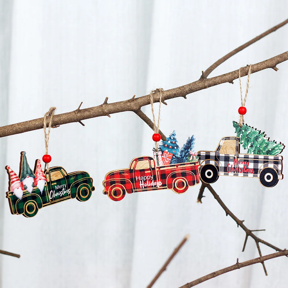 Ornamenti di legno appesi di natale per l'albero di natale assemblaggio fai da te decorazione natalizia per la casa regalo di capodanno forniture artigianali di natale