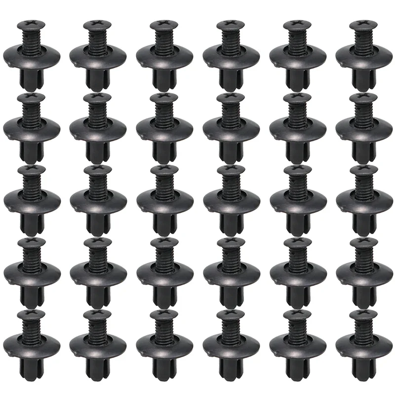 8mm Plastic Klinknagels Bevestigingsmiddelen Schroef Auto Bumper Spatbord Zwarte Klinknagel Auto Fastener Clips voor Toyota Focus Kia Nissan Yamaha