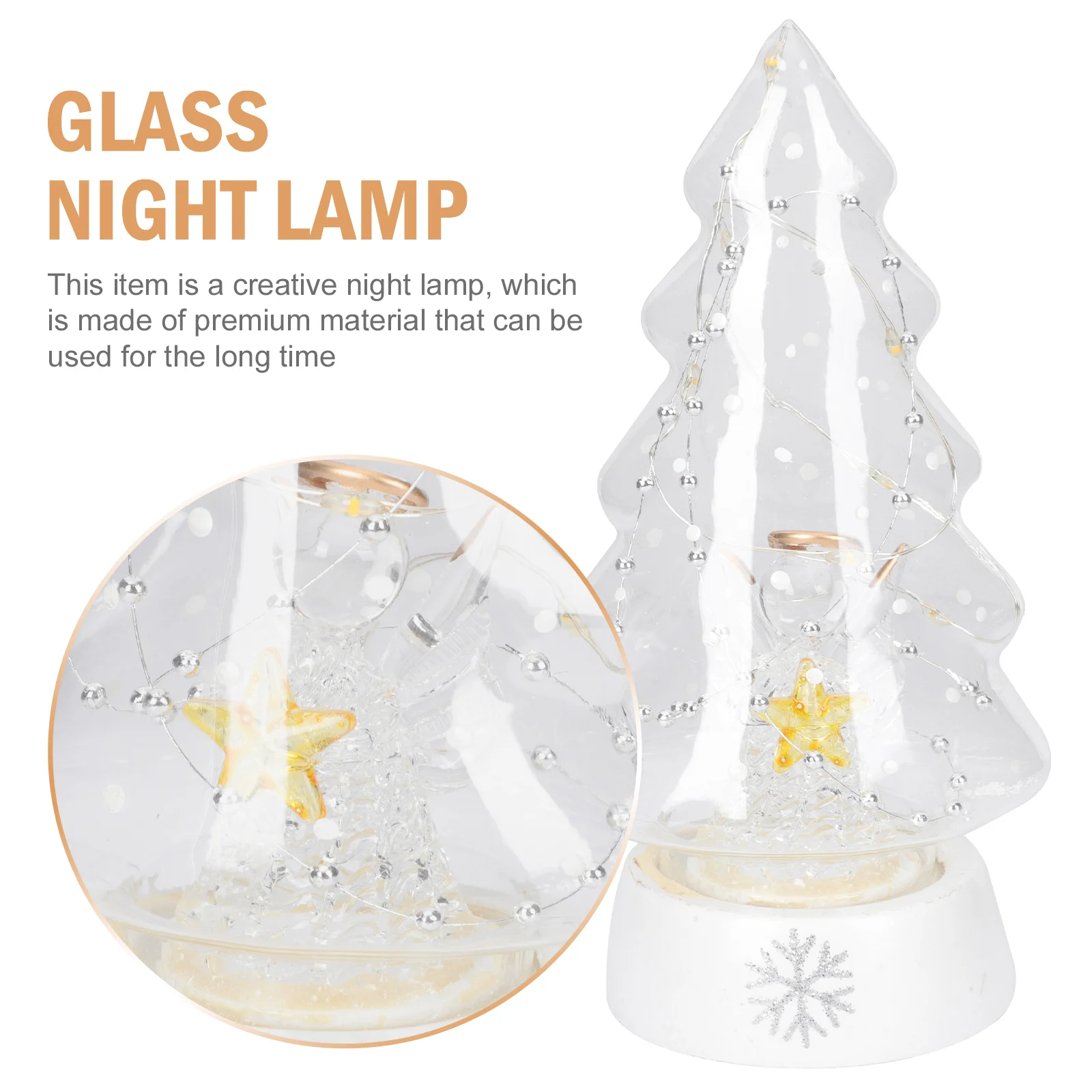 

Desktop Ornament Night Light Glass Table Lamp Small Cute Christmas Decorative Led Shine