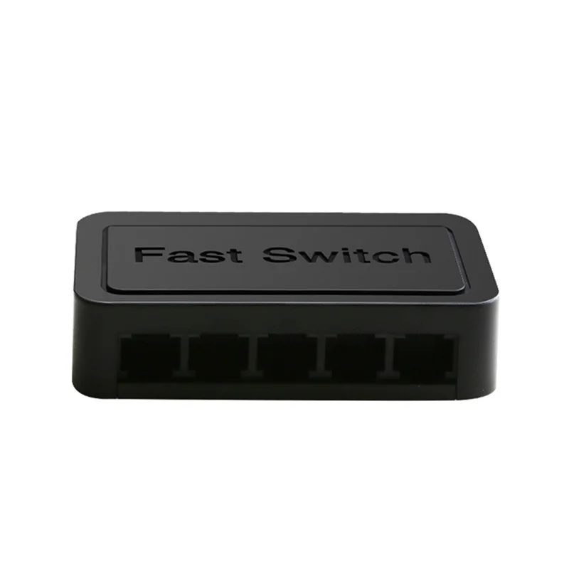 Mini conmutador de red de 5 puertos, conmutador Ethernet, divisor de Internet, concentrador RJ45 de escritorio de 10/100/1000Mbps, Gigabit negro, enchufe estadounidense