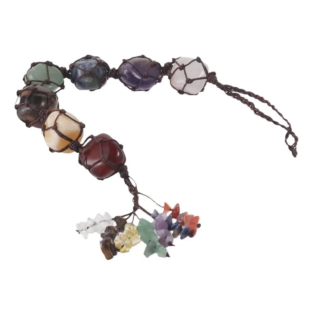 Stone 7 Chakras Healing Crystals Stone Is about 15-20mm, with A Total Length of 35CM 7 Chakra Home Interior Decoration