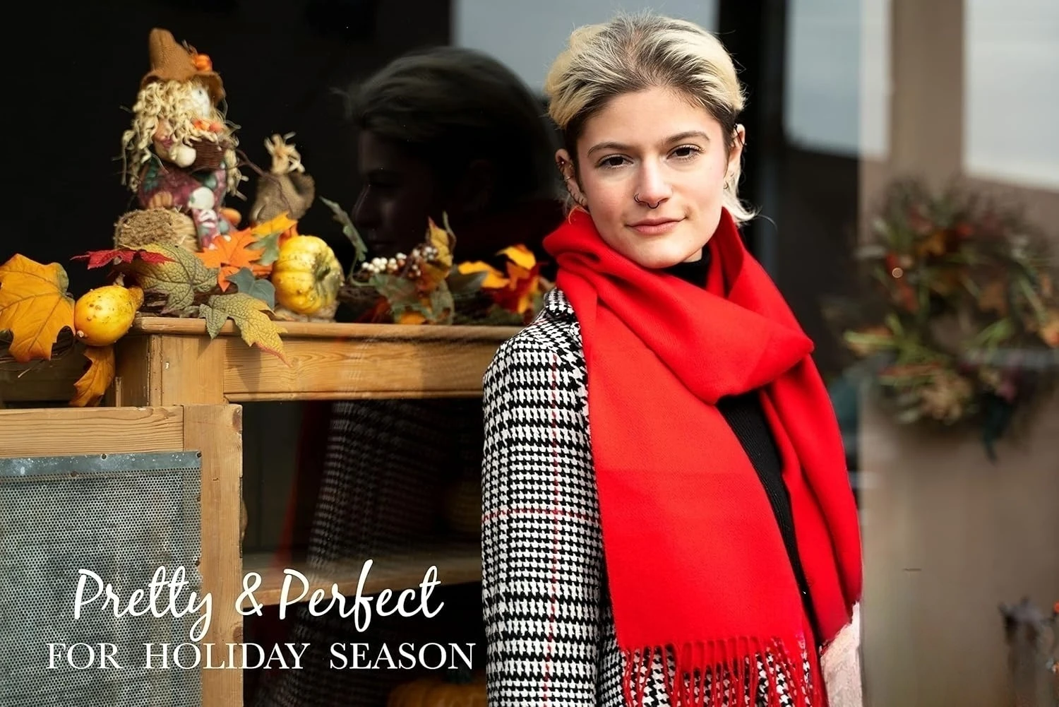 クリスマスギフト 超暖かいスカーフ 超ソフトなカシミアのような感触のスカーフ 冬のホリデーギフト 男性と女性向け