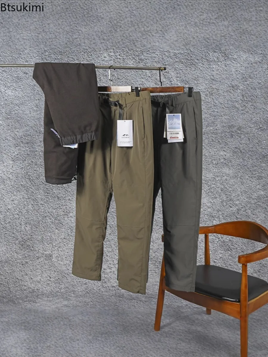Thiened Fleece Warm Casual Pants for Men Winter Outdoor Windbreak Waterproof Cargo Pants Hikking Climbing Straight Sweatpant Man