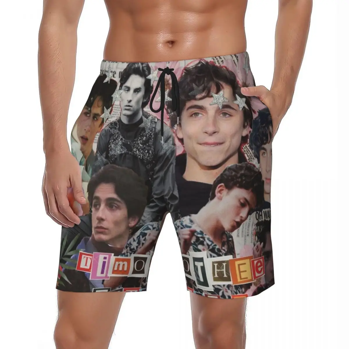 

Summer Board Shorts Males T-Timothee Chalamets Sportswear American and French Actor Beach Short Pants Quick Drying Beach Trunks