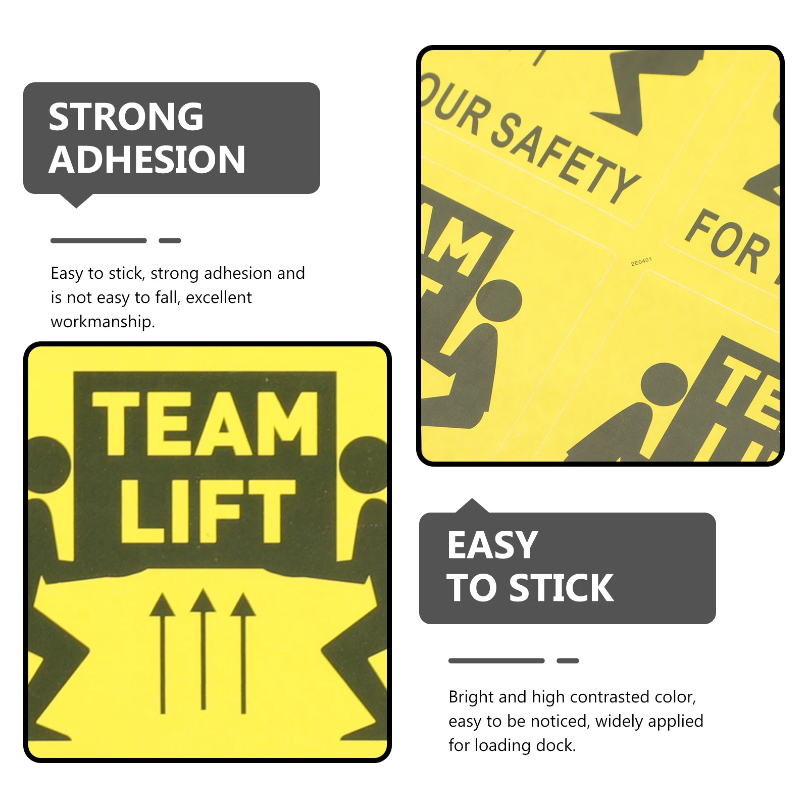 

100Pcs Heavy Object Warning Stickers Team Lift Required Safety Operation Caution Decals Adhesive Labels Team Lift Sign