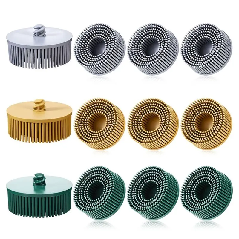 VEHO-For Grinding And Polishing 12Pcs 2 Inch Bristle Discs, Grit 50/80/120, Change Coating Removal Disc For Drill Rotary Tool