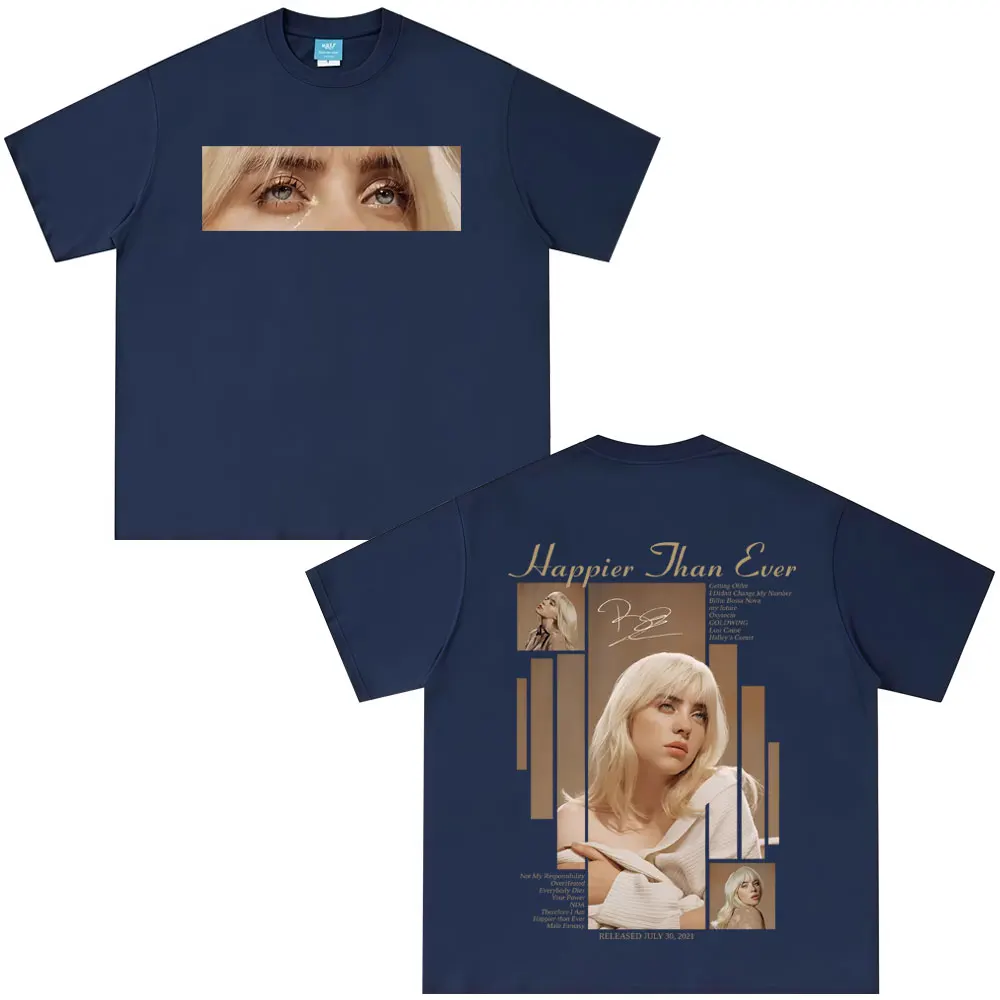 سعيد من أي وقت مضى 2025 تي شيرت الرجال النساء موضة موسيقى البوب قصيرة الأكمام تي شيرت للجنسين الهيب هوب المتضخم تي شيرت زوجين التي شيرت