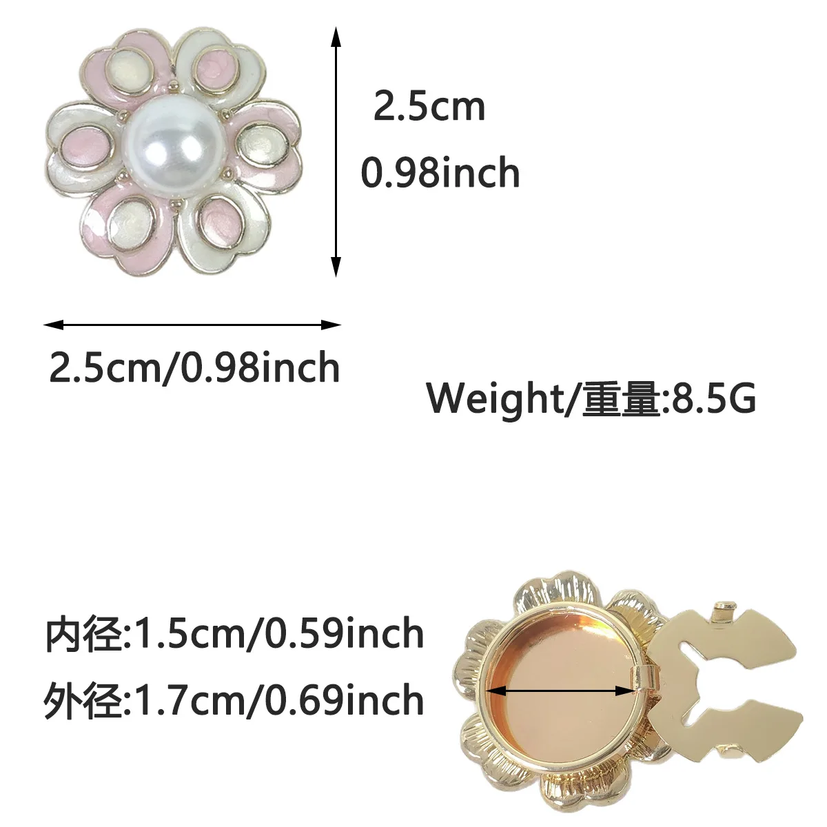 Enamel Flower Pearl French Grace Button Covers for Women Shirt Button Cover Elegant Blouse Accessories Wedding Gift for Her