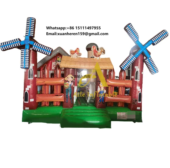 Factory Customized Theme Children Bounce House Playground Inflatable Play Farm Theme Funland for Sale