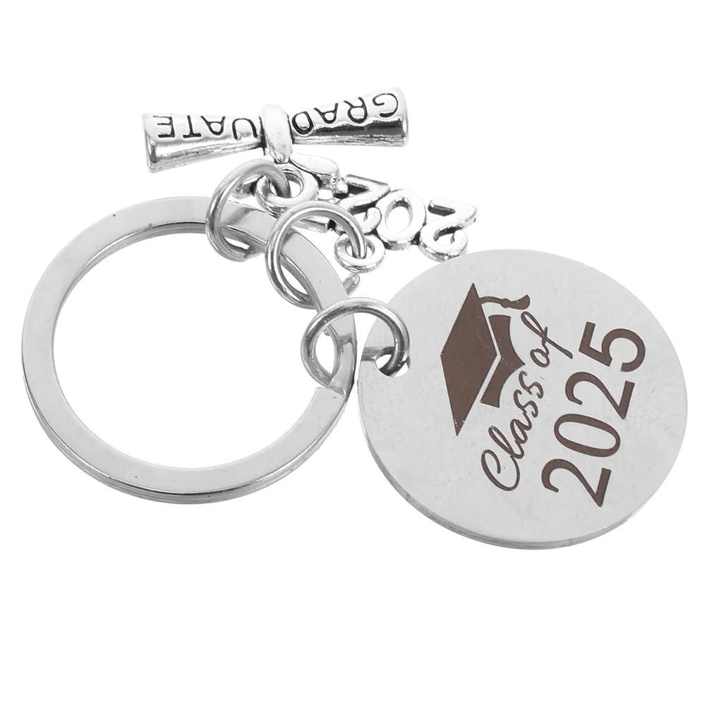 Key Ring Decorations Graduation Keychain Mini Class of 2025 Stainless Steel Academic Achievement Pendant