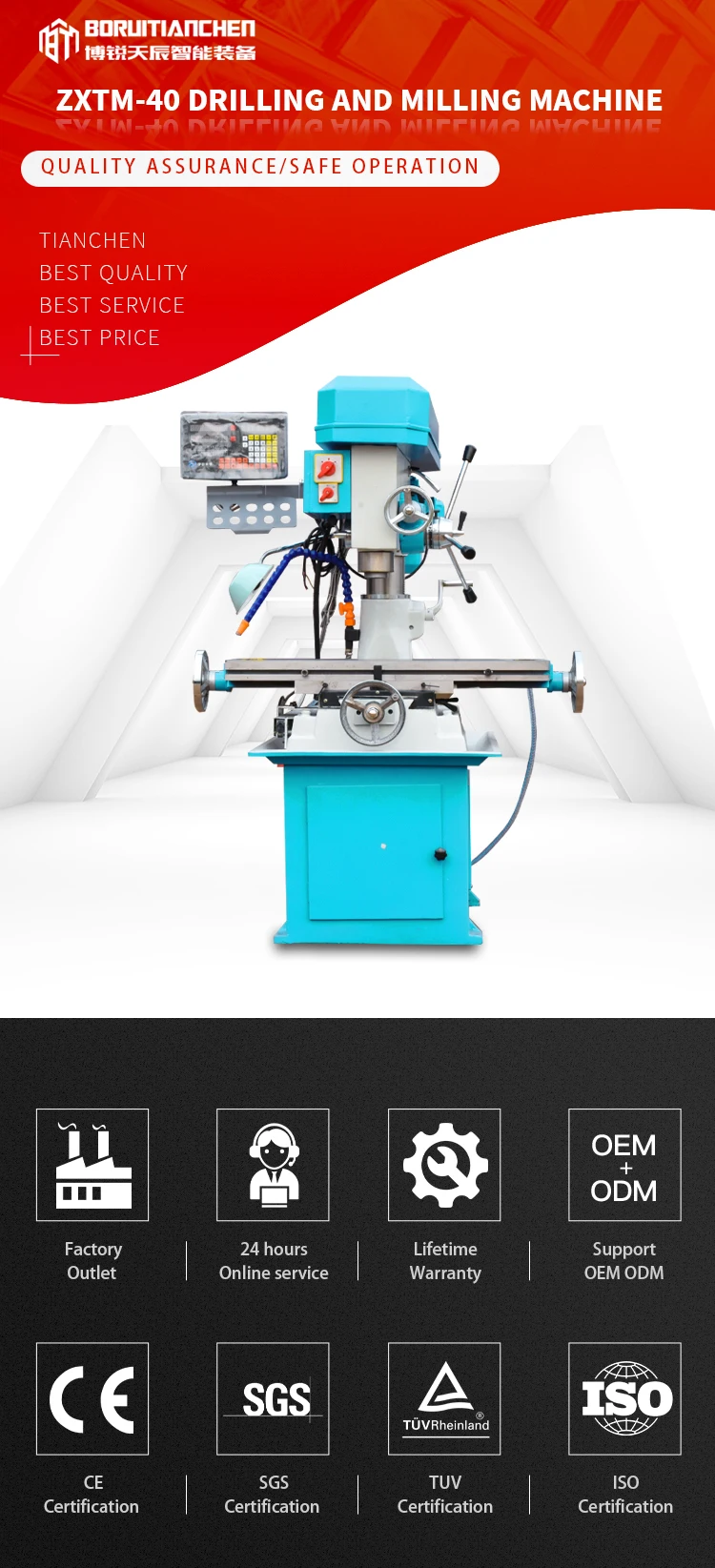 Zxtm-Pequenas Perfurações e Fresagem Hine, Mill Drill, Zx40