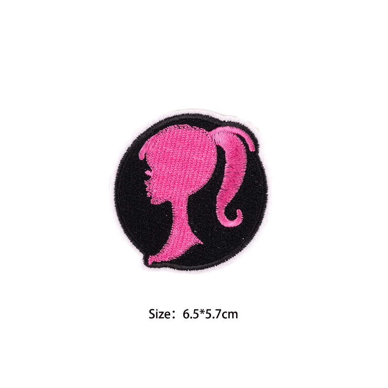 Cartoon Pink Girl Iron On Patches Love Castle Butterfly Embroidery Clothing Badge Patches For Women Shirt Bags Hats Accessories