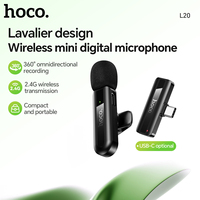 HOCO Type C Port Wireless Lavalier Microphone For iPhone 16/15 Android Portable Audio Video Recording Mic Full Directional Polar