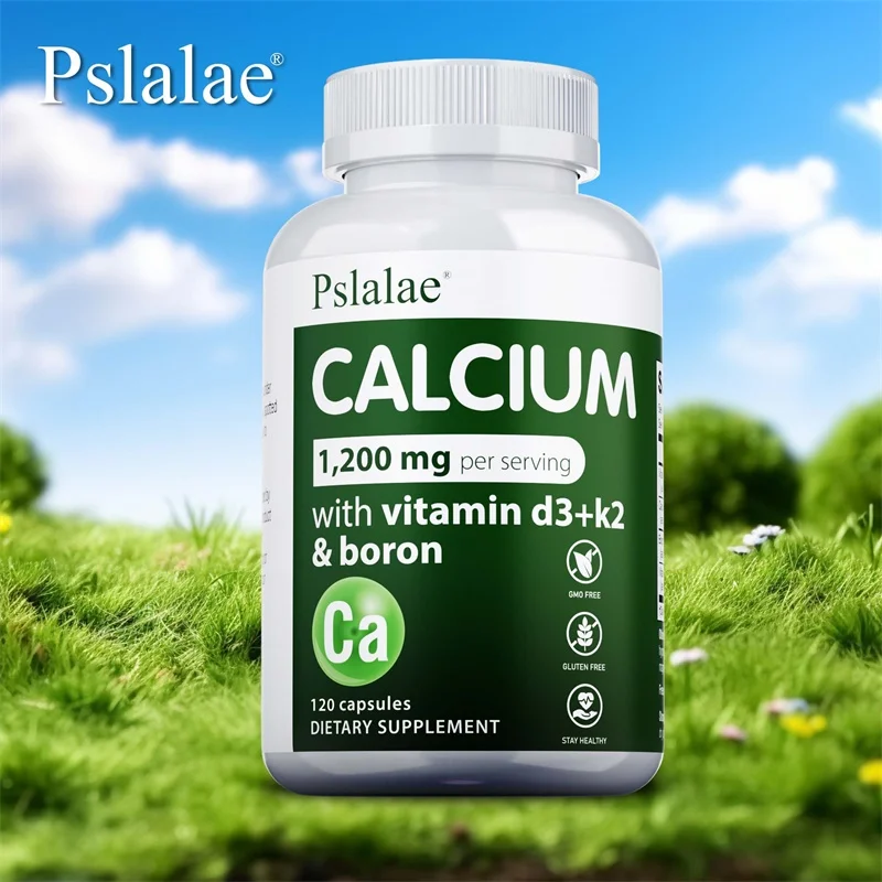 With 1,200 Mg Calcium, with Vitamins D3 and K2 - Supports Joint and Heart Health, Strong Bones, Boosts Energy, Non-GMO