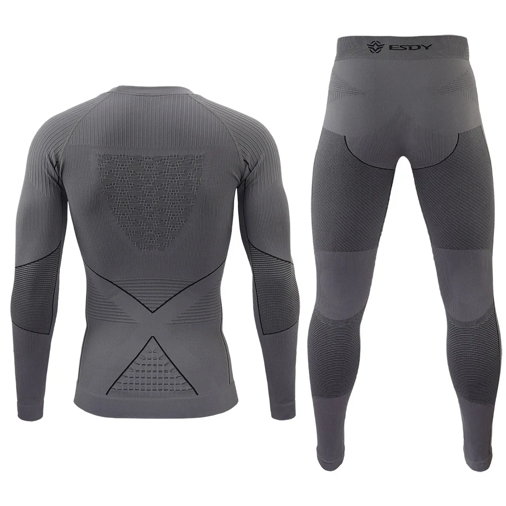 Men's Seamless Thermal Underwear Set - Tight-Fitting Base Layer for Outdoor Training & Cold Weather Sports