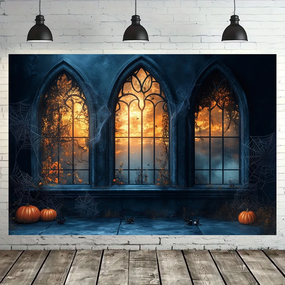Yeele Photography Background Gothic Window Halloween Sunset Mysterious Spooky Kids Birthday Party Baby Shower Decor Banner Props