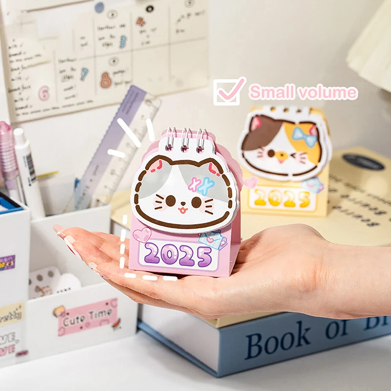 Cartoon Schattige Kat Mini Kalender Losse Bladring Kalender Student Date Kalender Eenvoudige Desktop Kleine Decoratie Geschenken