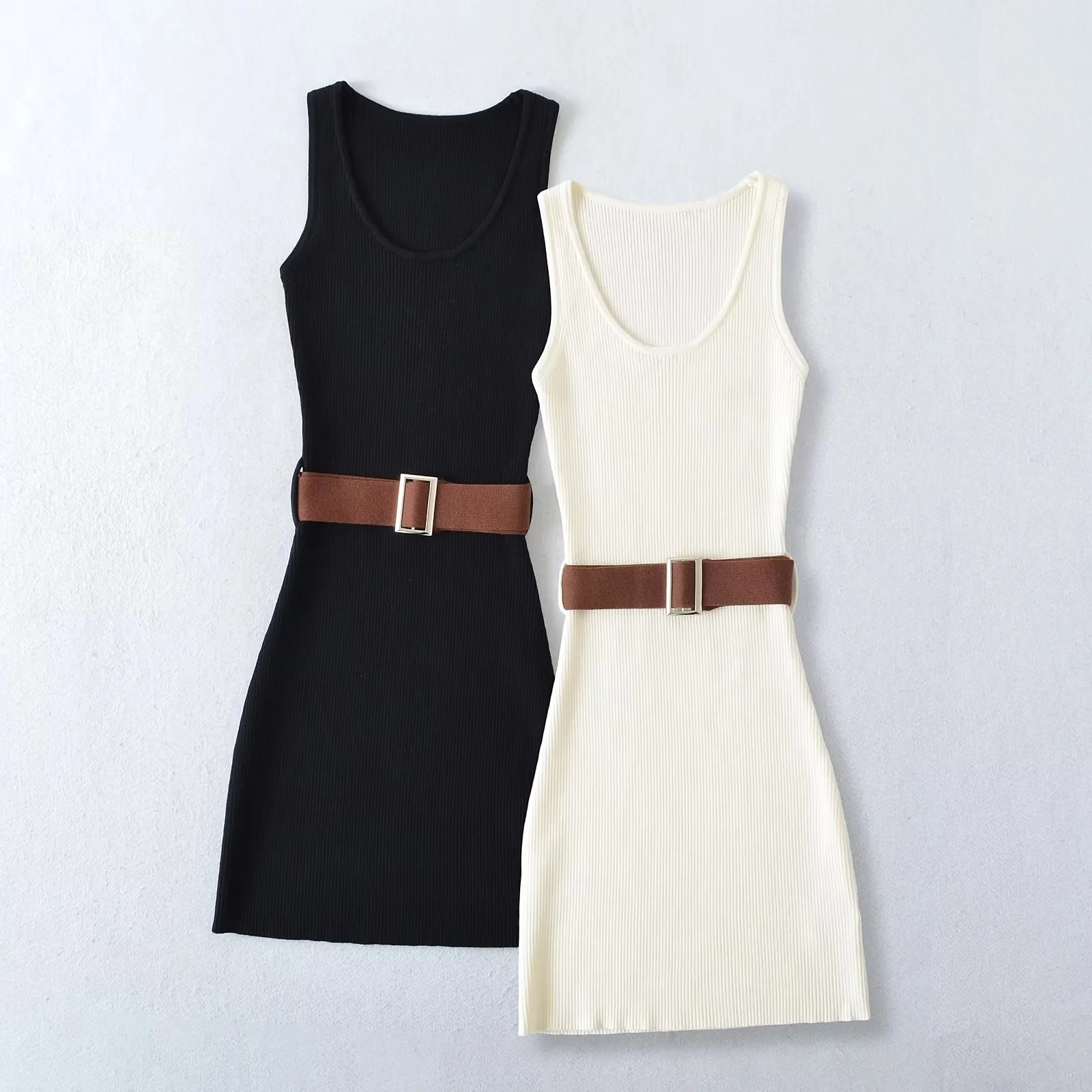 

Slim Fit Knitted Dr High Waist round Ne Svel Sexy ort Skirt for Women Casual Wear Summer 2025 Bodycon Dr