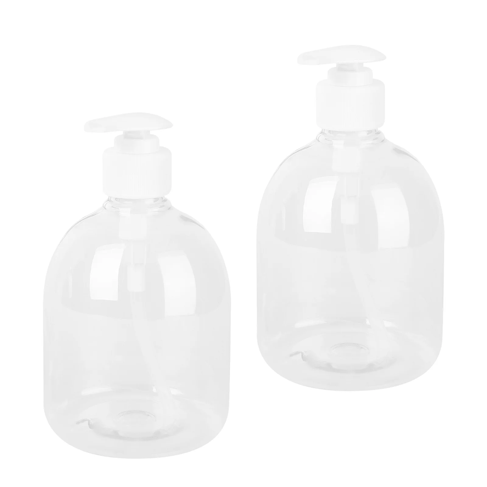 2개 500ml 플라스틱 펌프 병 디스펜서 손 세정제 샴푸 바디 워시 로션 여행용 욕실 침실용 리필 가능 무독성