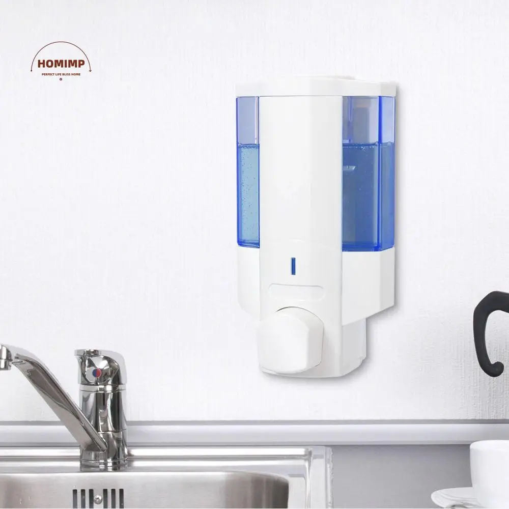 

Manual Press Wall Mounted Soap Dispenser Large Capacity Refillable Double Soap Dispenser Space Saving Easy To Install