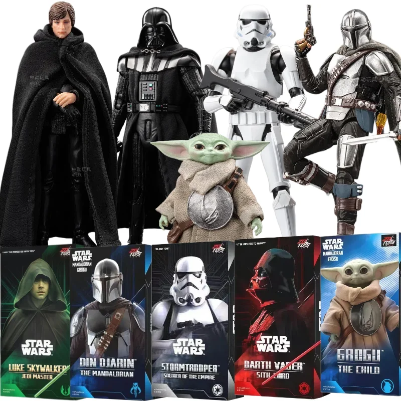 

ZD Star Wars Baby Yoda Grogu Darth Vader Din Djarin Mandalorian Luke Skywalker Stormtrooper Action Figure Collectible Model Toys