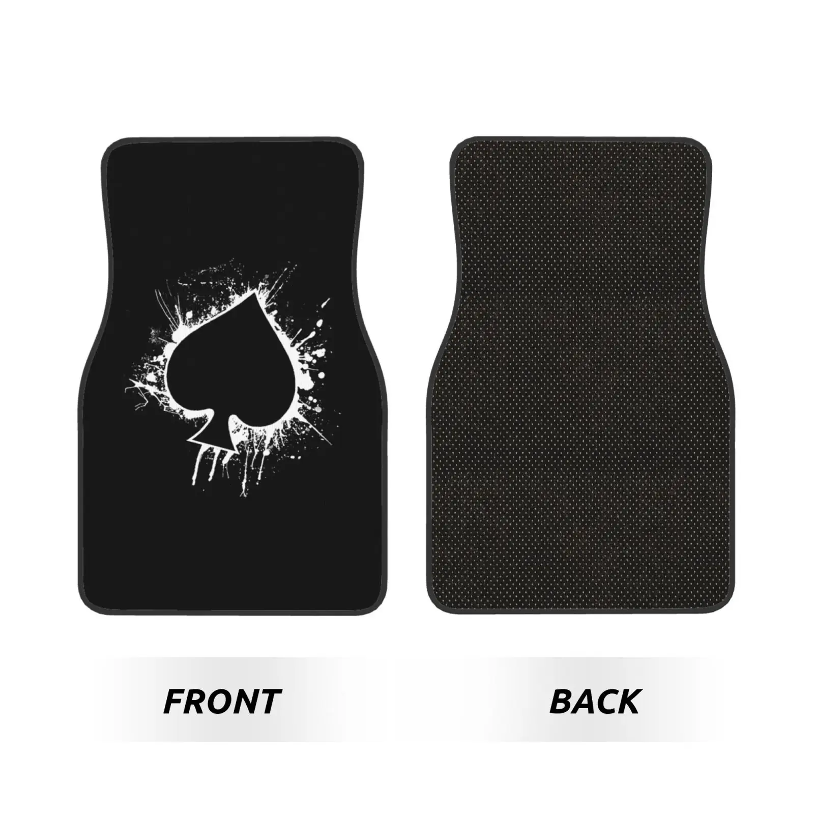Ace of Spades Poker Pattern Printing Car Carpet Four Season Vehicle Carpet Durable Non Slip Full Coverage Mats Easy To Clean