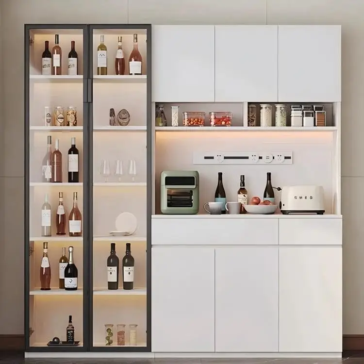 

Honeycomb aluminum alloy dining side cabinet light luxury wine cabinet living room tea cabinet storage locker custom wall