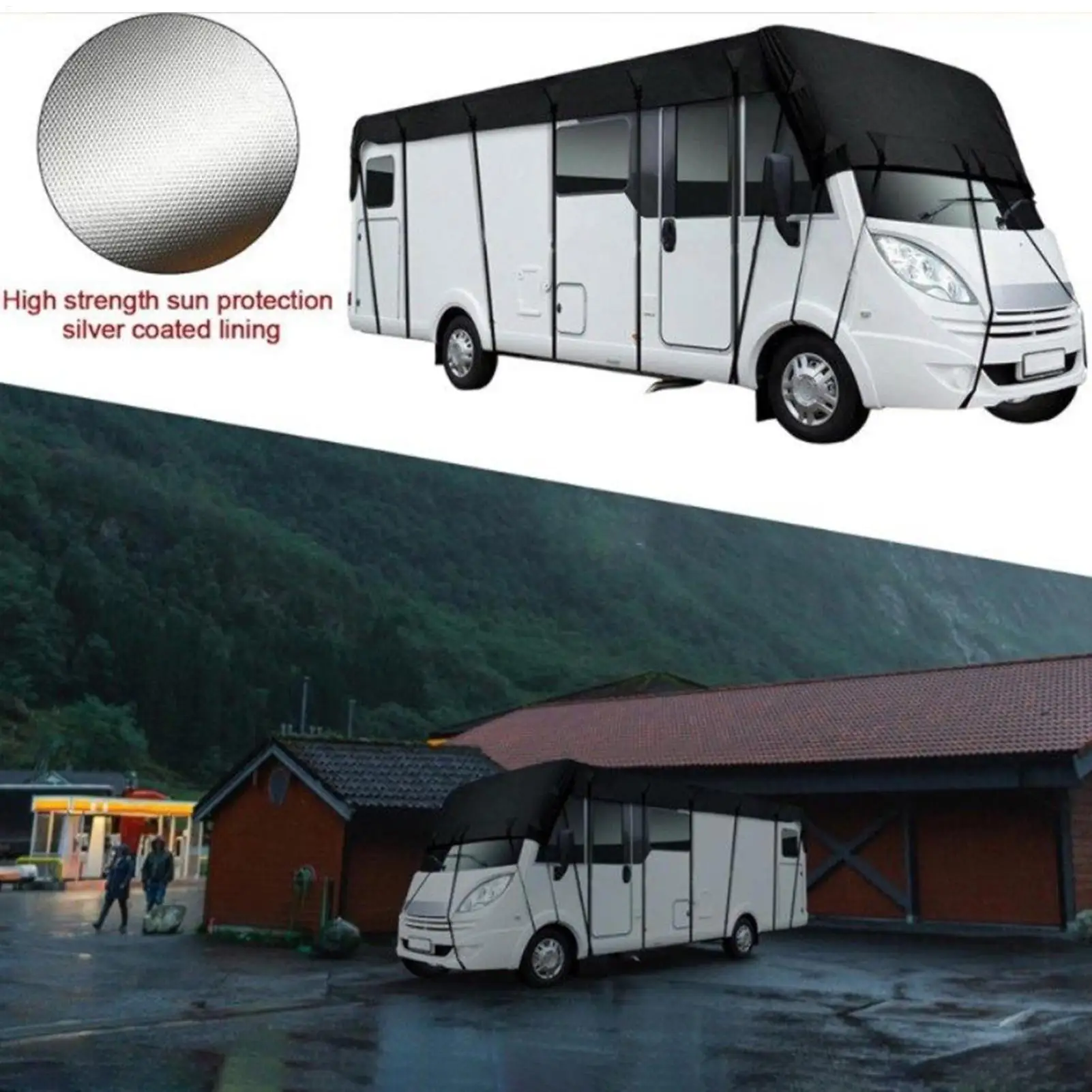 RVs Tarp Waterproof Snowproof Protector Waterproof Rvs Top Cover for Travel Trailer Caravan Motorhome Garden Yard Balcony Patio
