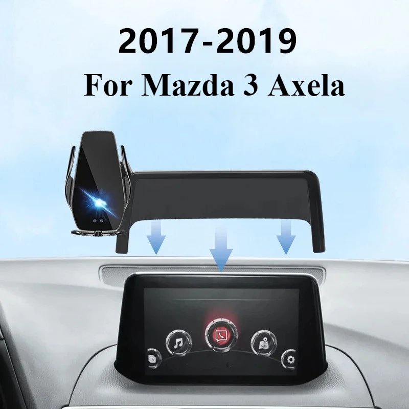 

Автомобильный экран для 2017-2019 Mazda3 Axela Mazda 3 Держатель Телефона Беспроводное зарядное устройство модификация навигации внутренний размер 7 дюймов