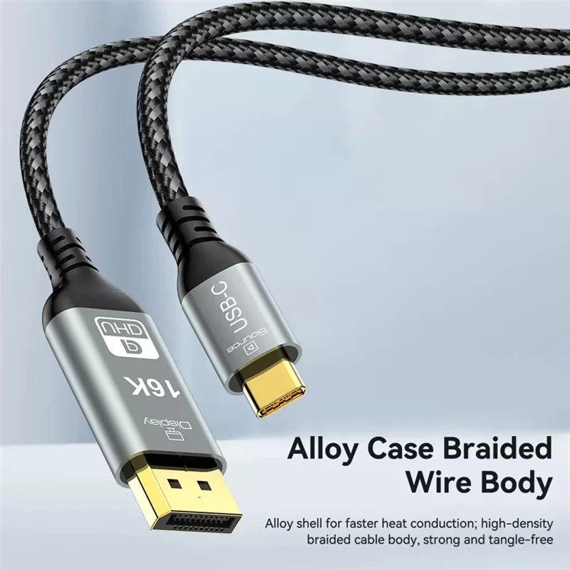 

Настоятельно рекомендуемый кабель Type-C к Displayport 16K USB C, адаптер-удлинитель DP2.1, 8K, 60 Гц, 4K, 240 Гц, 80 Гбит/с, UHD для монитора ноутбука