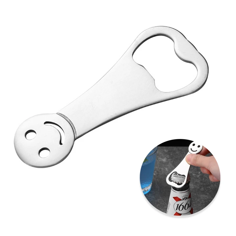 Abridor de botellas de acero inoxidable, abridor de cerveza de metal duradero, abridor de cerveza portátil, para duradero, hogar, bar, viajes, regalos.