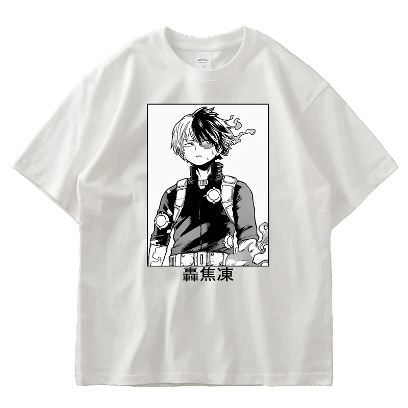 Anime My Hero Academia Todoroki Shoto Print T Shirt Couple student street sports casual T-shirt