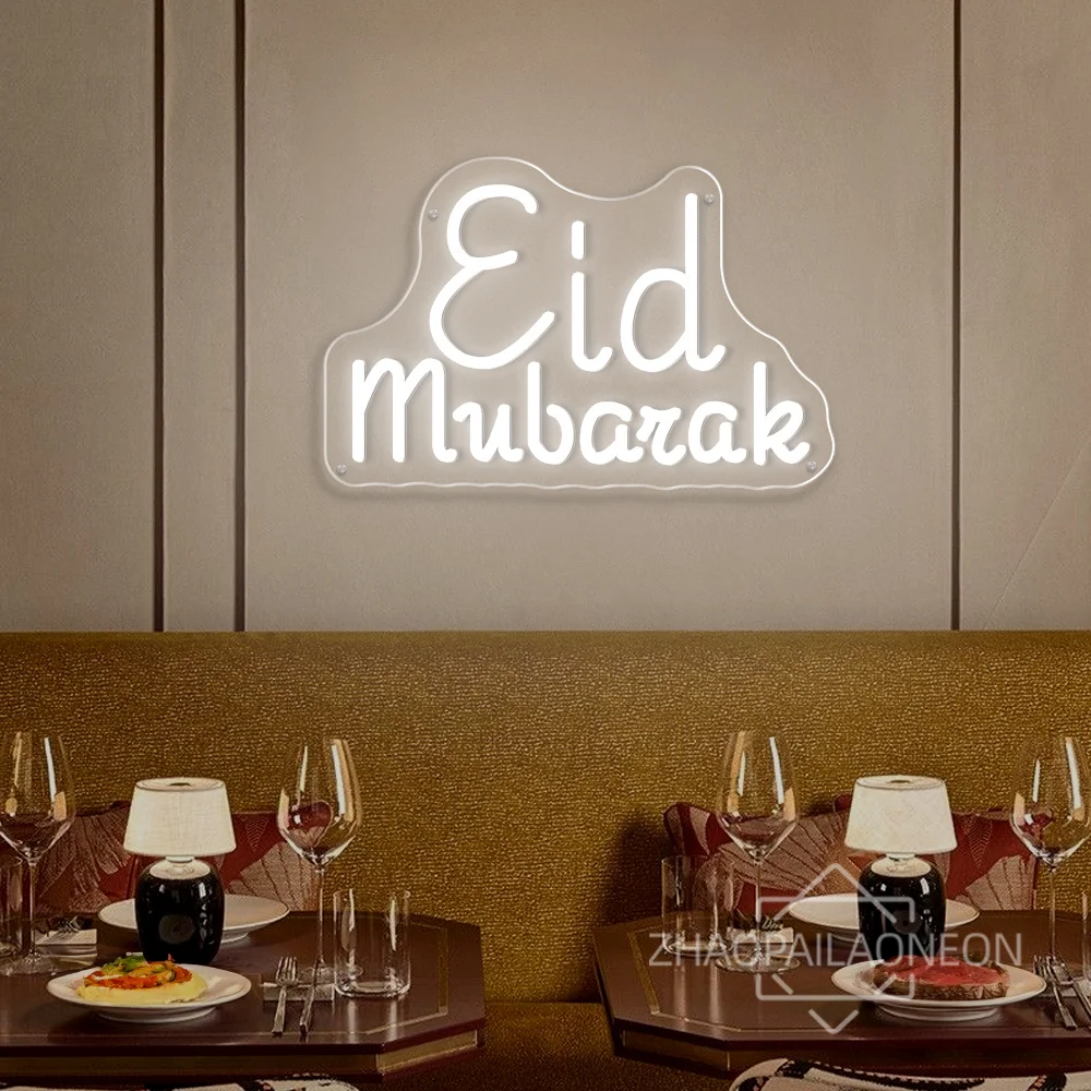 Eid Mubarak Neon LED Sign Ramadan Bedroom Decoration Neon Light Signs Home Room Party Wall Decor LED Festival Lights USB