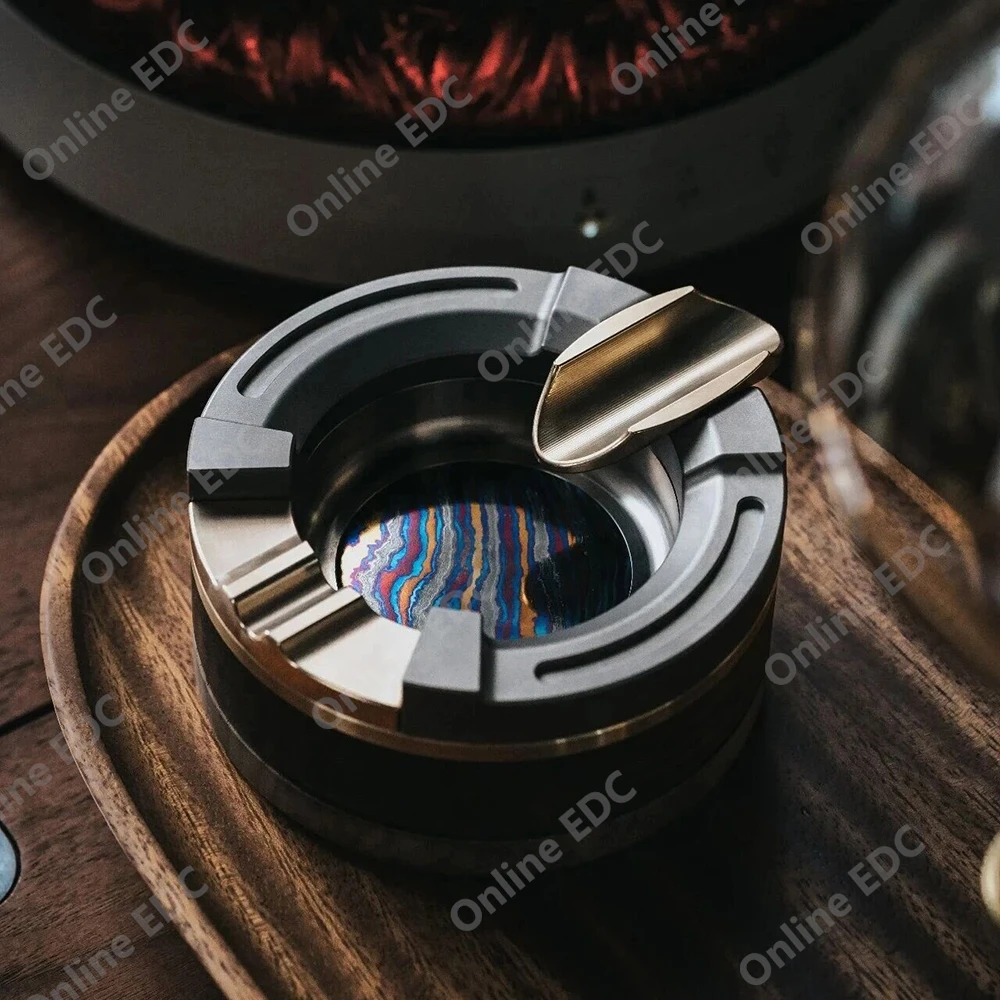 Metal Toys Dz Horsesho Ashtray Titanium Brass Zircuti Ashtray Fidget Toys For Adults Office Desk Accessories Fidget Spinner