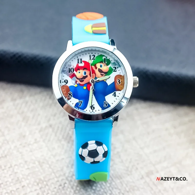 Reloj de silicona de Super Mario Brothers para niños, reloj electrónico de cuarzo, personaje de juego de Anime de dibujos animados en 3D, regalos de