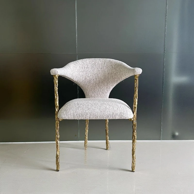 

Pure copper dining chair villa mansion branch single metal chair