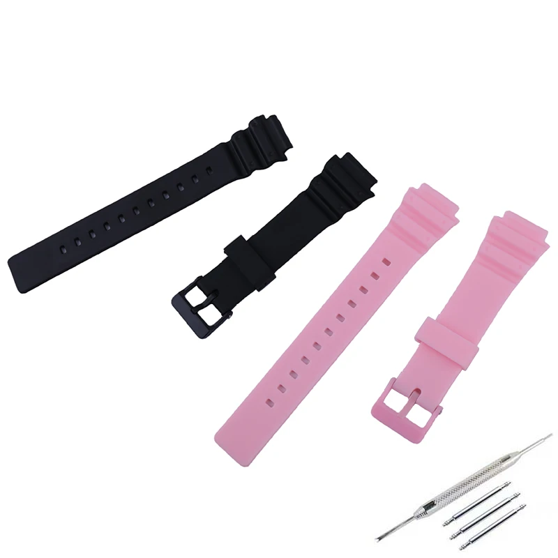 إكسسوارات حزام ساعة اليد من الراتنج للرجال متوافقة مع سوار معصم رياضي مقاوم للماء للنساء من كاسيو MRW-200H MRW-S300H 18 ملم