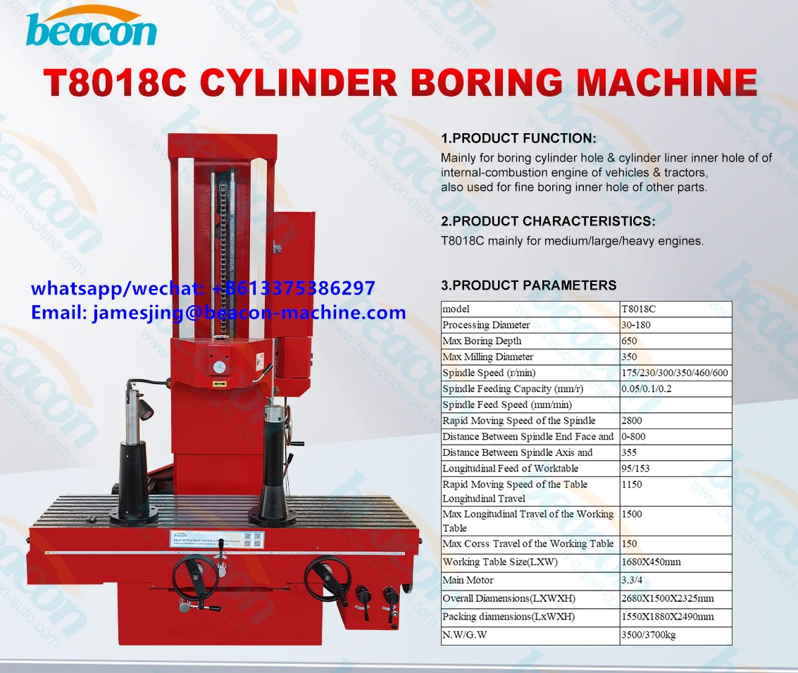 T8018C Head Cylinder Boring Machine Electric CNC Engine Analyzer for Sale for Trucks Cars and Motorcycles
