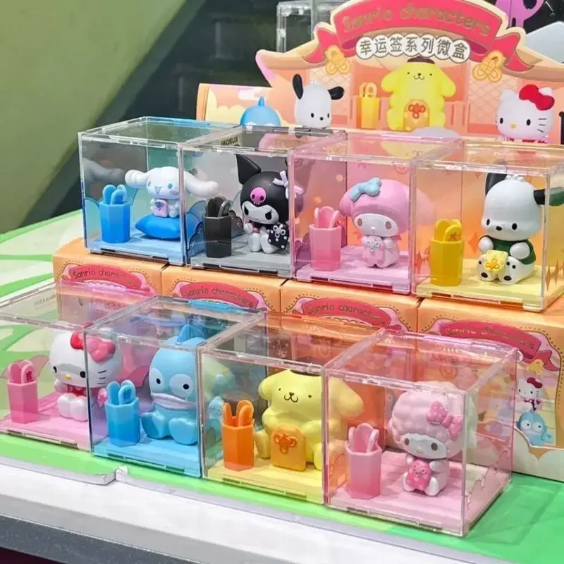 

Sanrio Characters Micro Box Cinnamoroll Ugly Fish Hangyodon Hello Kitty Kuromi Mini Anime Figures Cartoon Desktop Decorative Toy