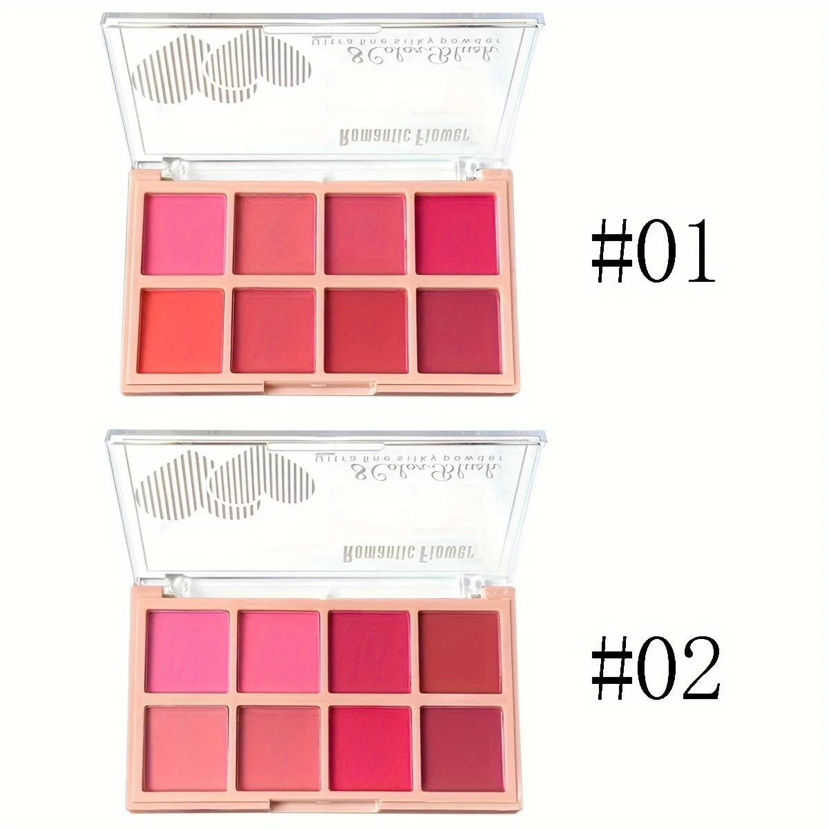 Palette di fard a 8 colori Trucco viso naturale opaco impermeabile Kit di evidenziazione contorno fard guancia a lunga durata