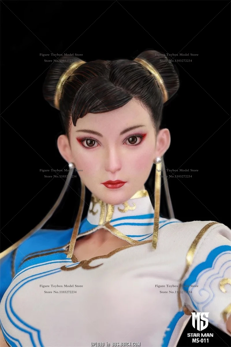 ฟิกเกอร์ STAR MAN MS-011 ขนาด 1/6 ชุนลี่ ชุดผ้าลายเมฆสีฟ้าขาว ดีไซน์ชุดกี่เพ้า ขนาด 12 นิ้ว โมเดลนักรบหญิง